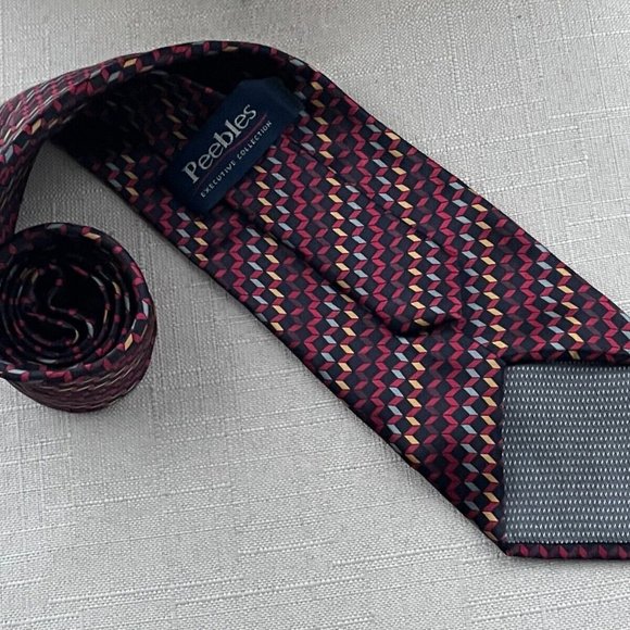 Peebles Exective Collection Men Tie Multi Color 100% Silk Nectie Handmade - Picture 5 of 10